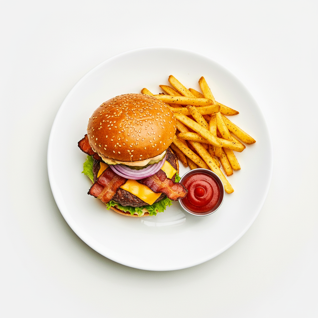 Beef and bacon burger Full