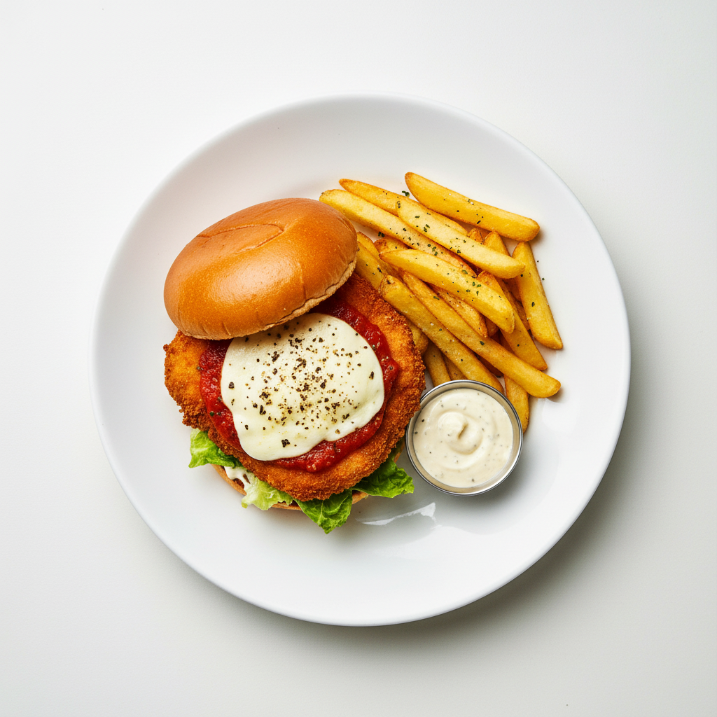 Chicken parma burger Full