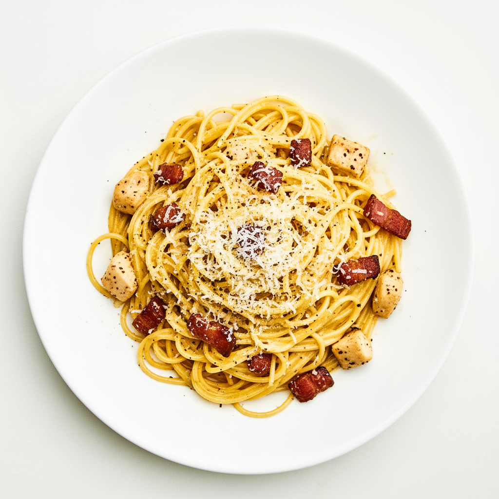 Creamy chicken bacon mushroom pasta Full