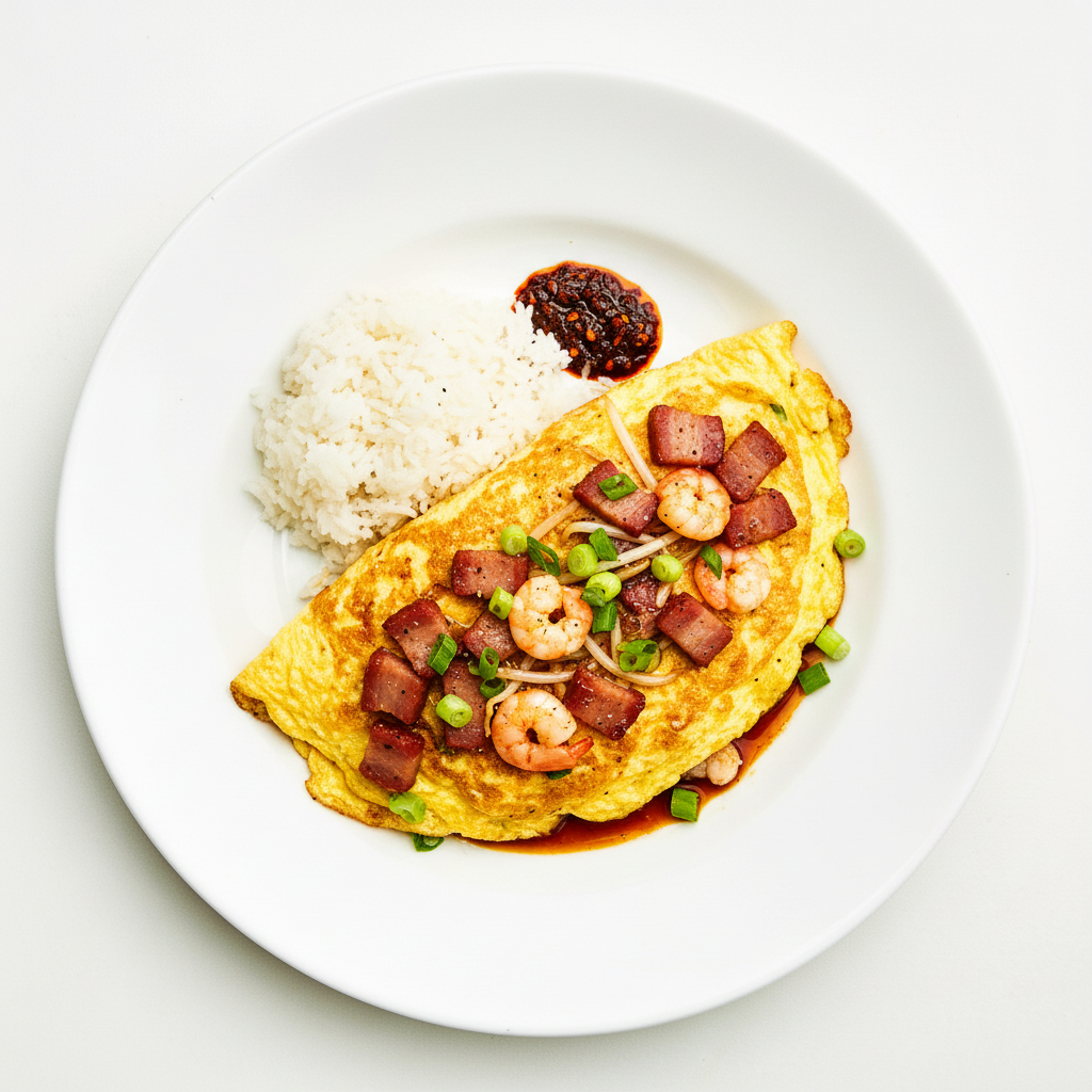 CHICKEN OMELETTE WITH CHINESE GRAVY Full