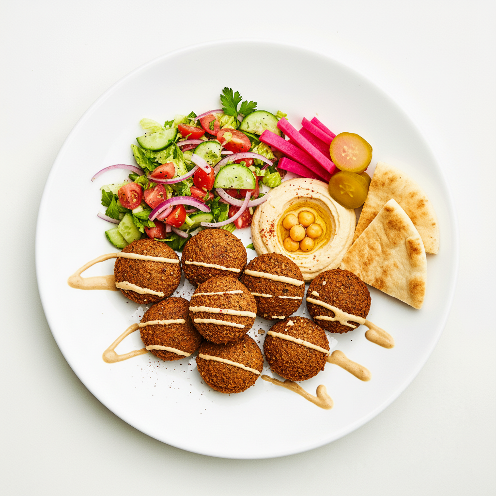 Falafel & Dips Share Plate Full