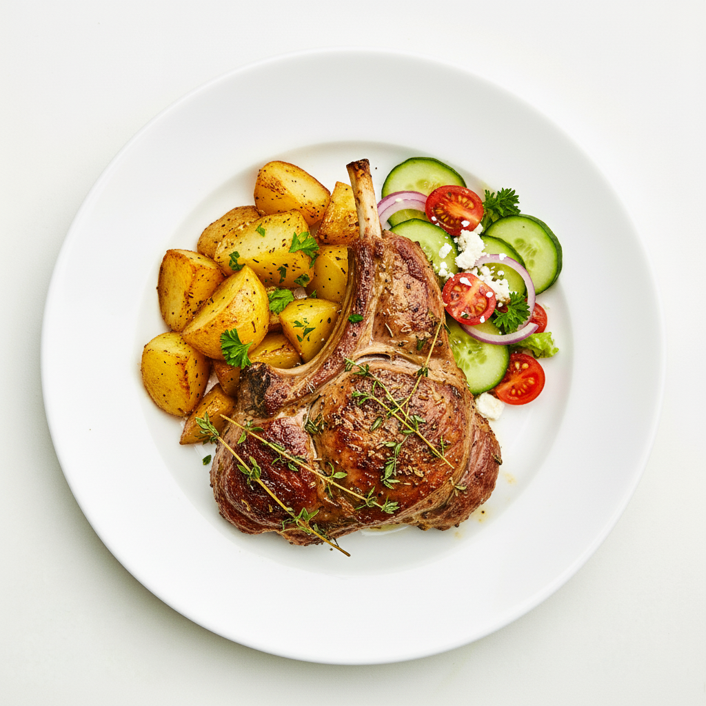 MOROCCAN LAMB CUTLETS (GF) WITH WARM MINT YOGHURT DRESSING Full