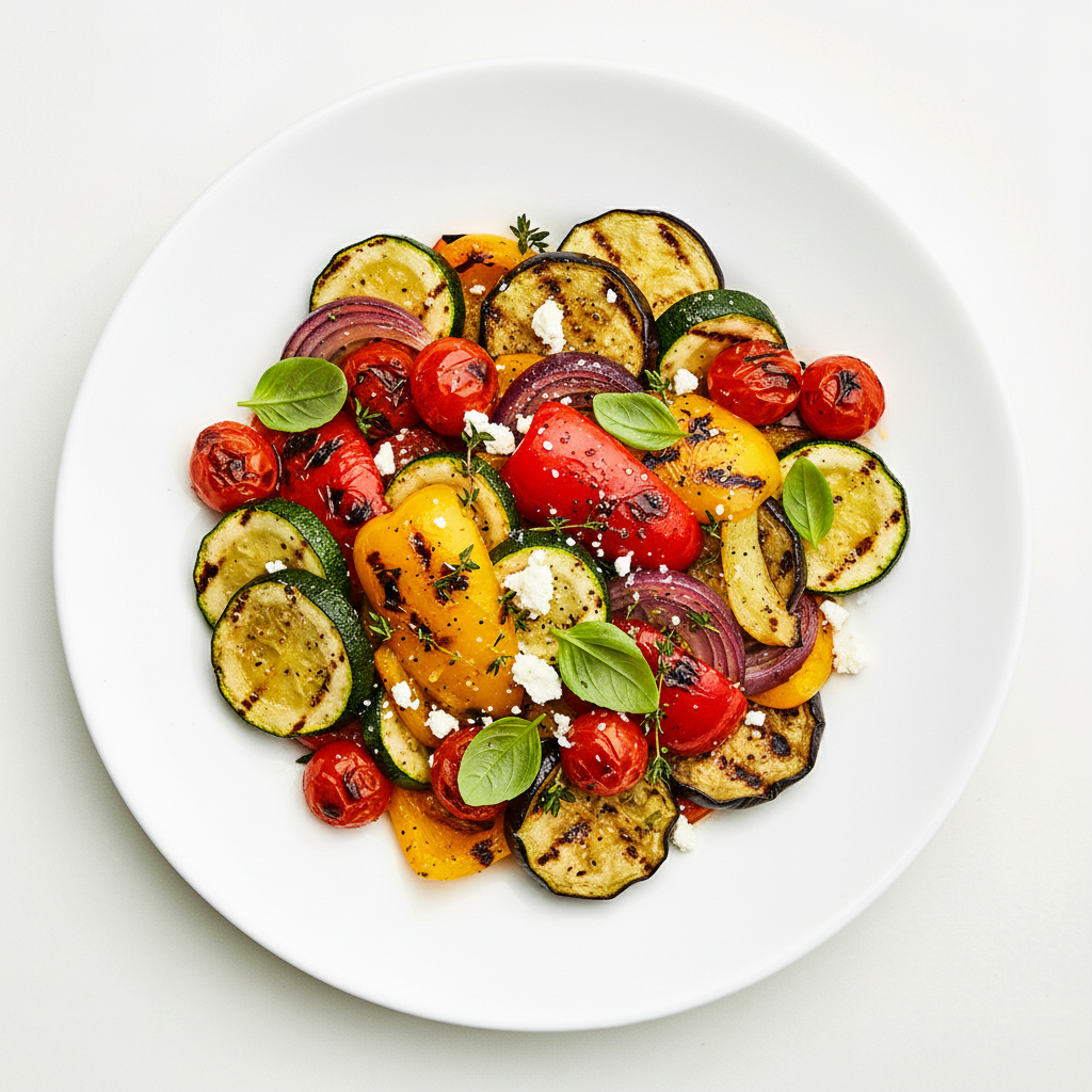 Grilled fresh vegetable stack Full