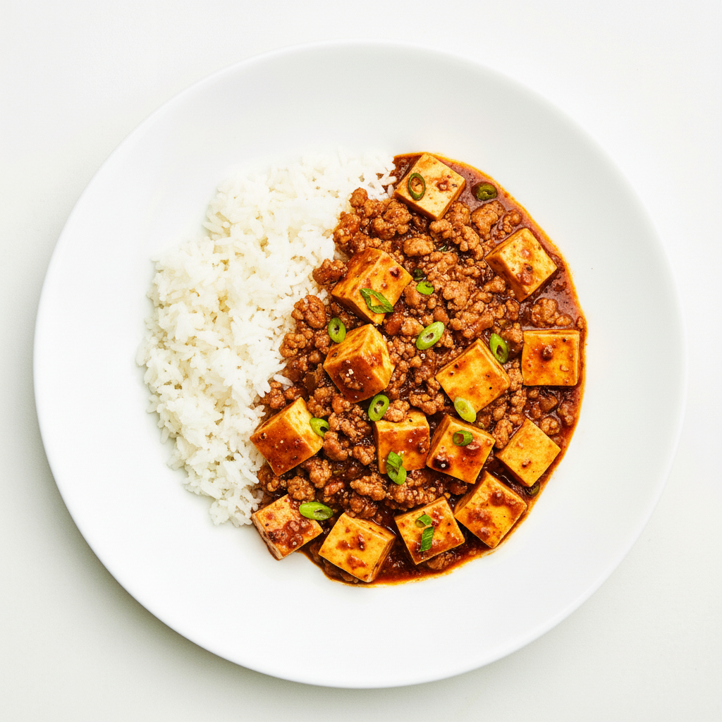 MAPO TOFU,STEAMED SILKEN TOFU,ASIAN SHROOMS,MAPO SAUCE(GF/V)) Full