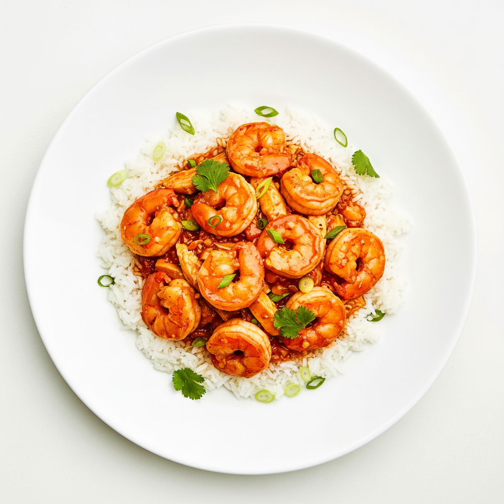 King Prawns with Rice Full