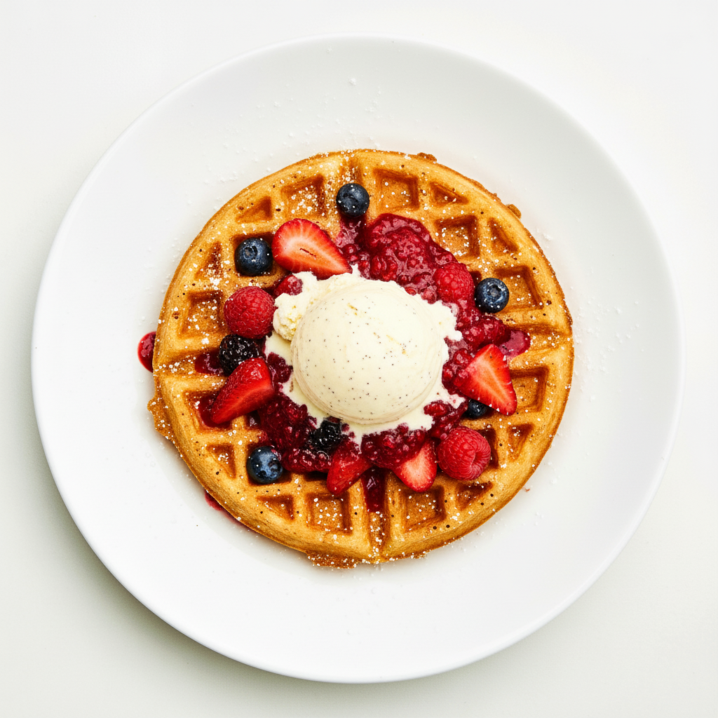 Waffle with Ice Cream Full