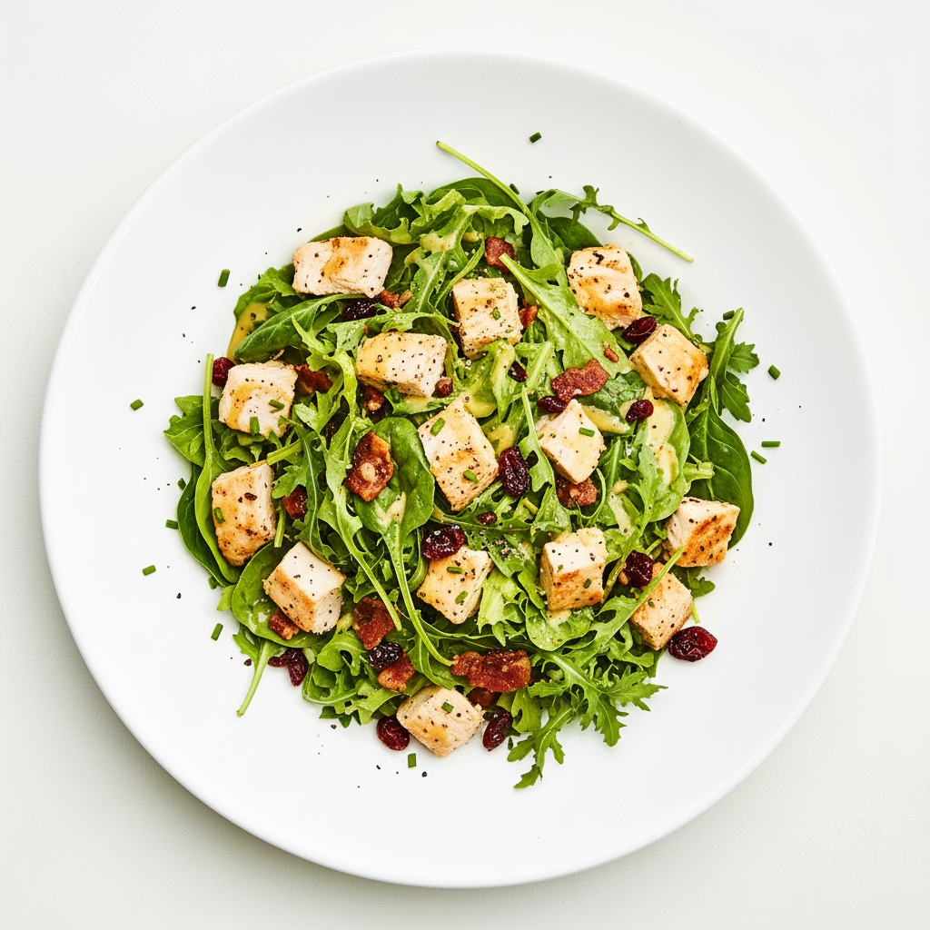 Warm Marinated Chicken/Mango Salad with a Balsamic Dressing Full